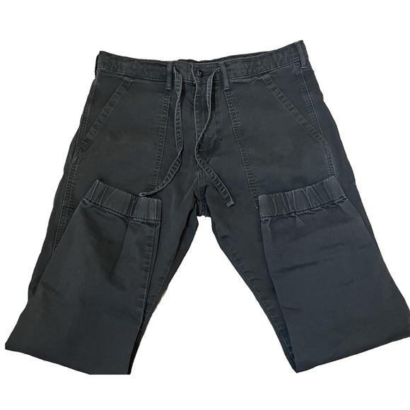 LEVI's Two Horse Brand Cargo Pants Men's 32 x‎ 32 Black Side Pockets Tapered Leg - Picture 6 of 15